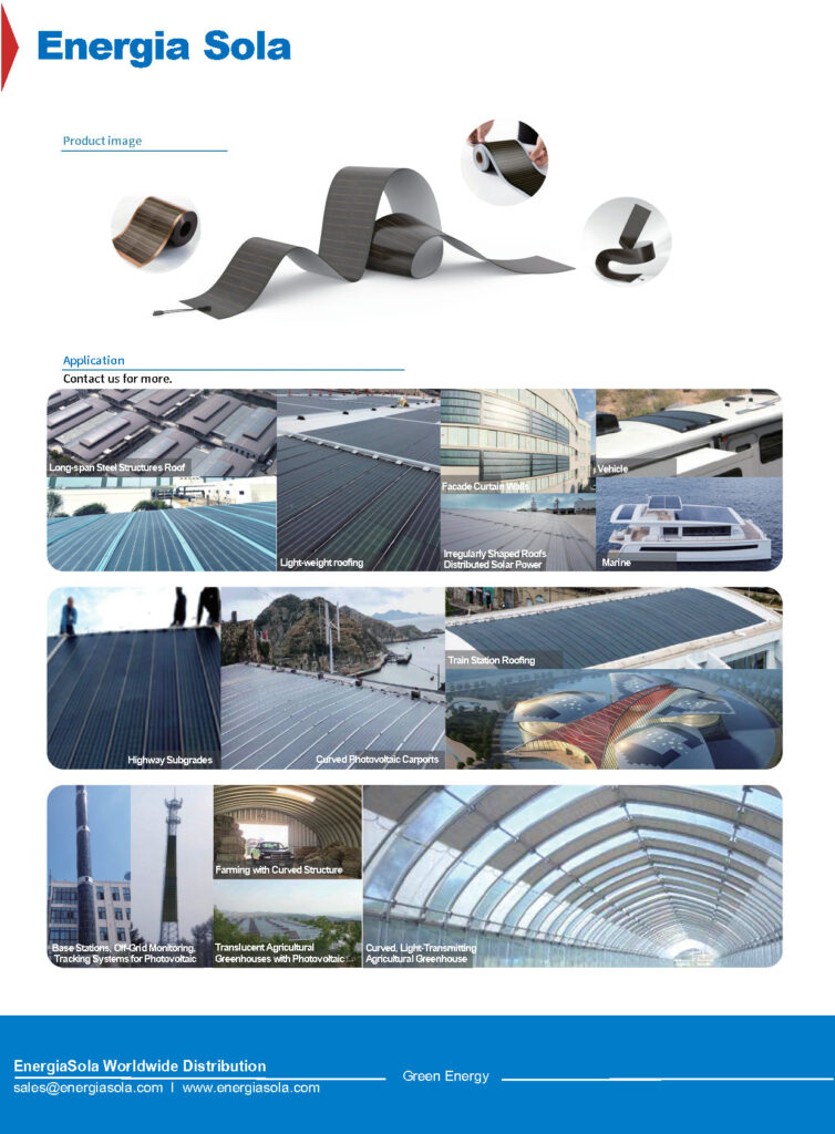 Flexible solar module, able to curve the solar module, ultra light solar module